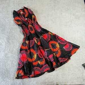 beautiful black/colorful printed geometric midi boho slvlss sundress NF indian S